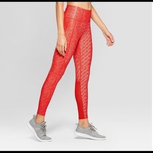 Joy Lab red high rise mesh leggings, small (4-6)